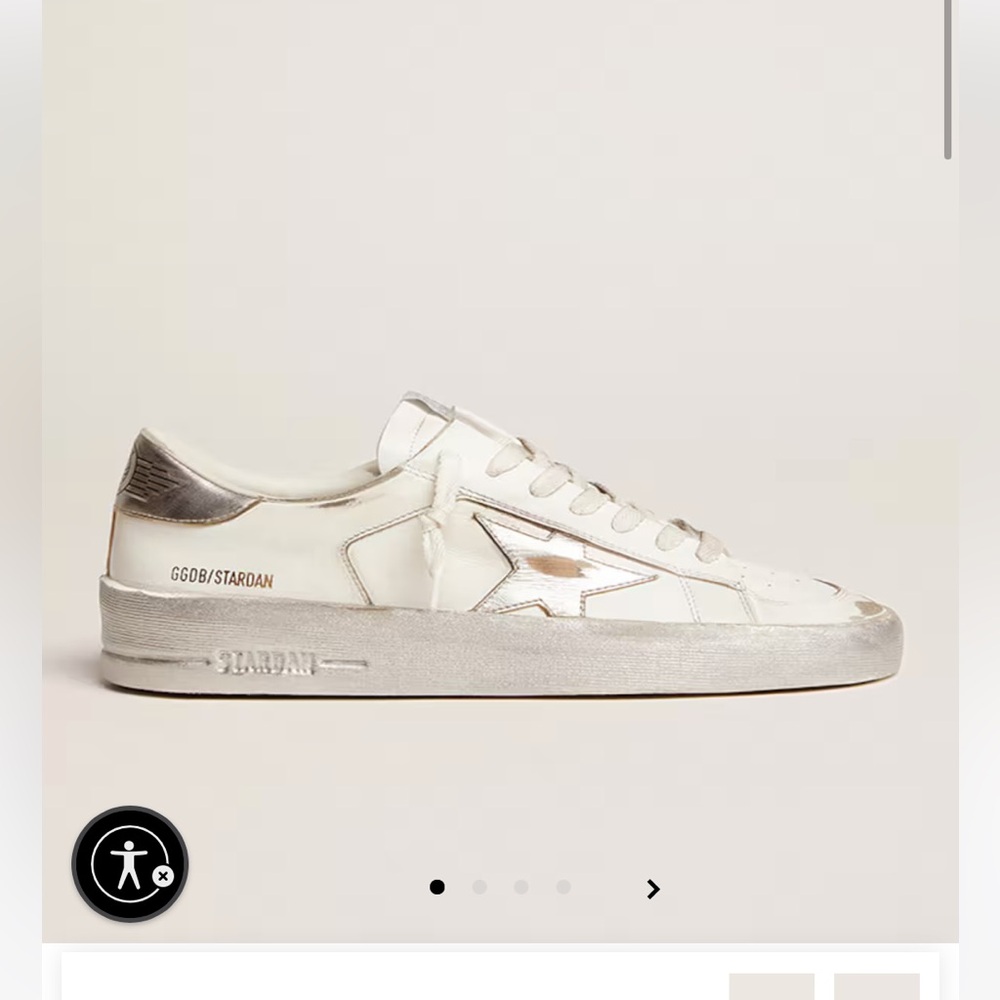 Golden Goose: Stardan sneakers with silver metallic leather star and heel tab